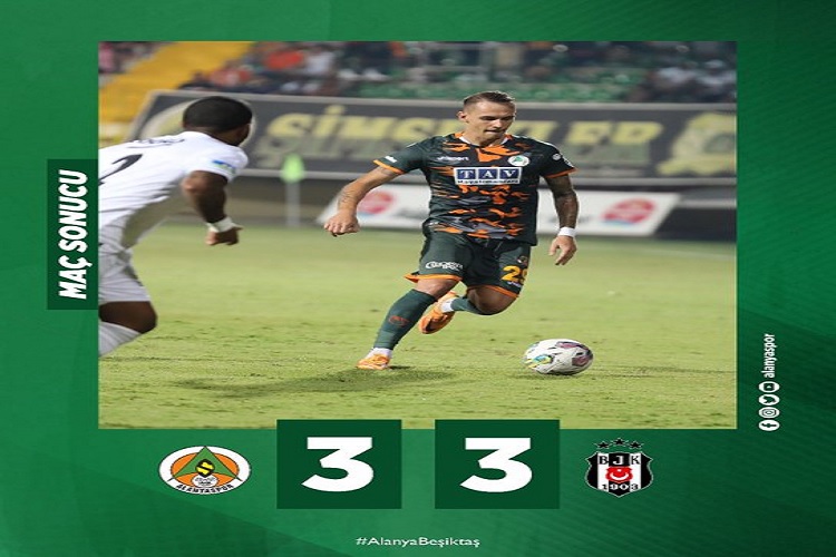 Maç Sonucu: Alanyaspor 3-3 Beşiktaş maçının geniş özetini ve gollerini izle Bein Sports BJK Alanya özet izle linki