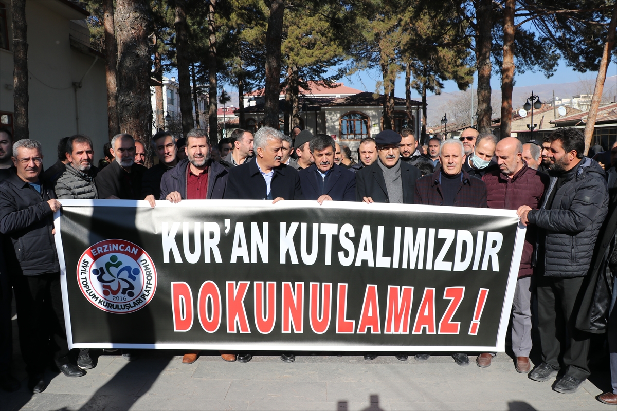 Erzincan'da İsveç'te Kur'an-ı Kerim'in yakılmasına tepki